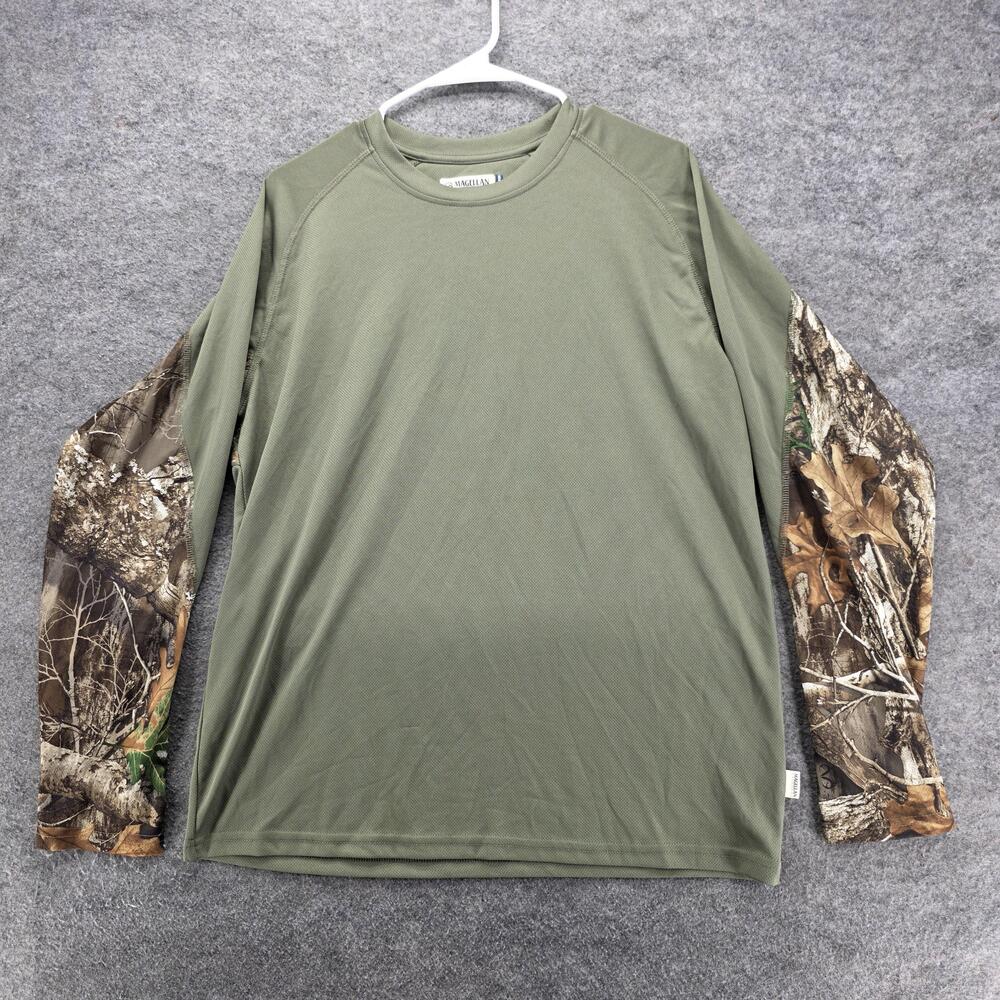 Magellan Outdoors Shirt Mens Medium Green Camo Long Sleeve Performance Hunting